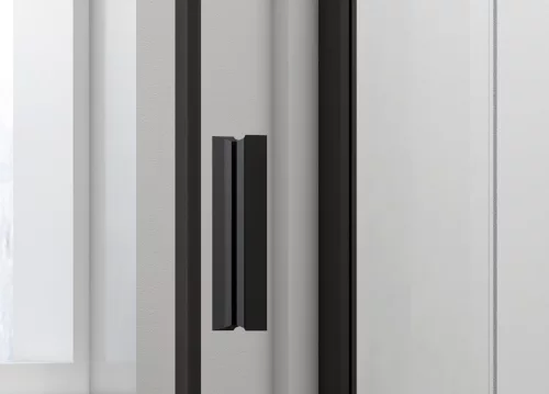 Zuhanyajtó,Sapho Polysan Easy Line Black nyílóajtó fix rész,matt fekete,brick üveg,102 cm EL1738B