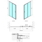 Zuhanyajtó, Sapho Polysan Easy Line Black tolóajtó, matt fekete, átlátszó üveg 160 cm EL1815B