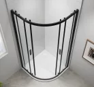 Zuhanykabin, Sapho Polysan Easy Line black íves, matt fekete, 80x80 EL2515B