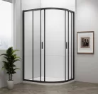 Zuhanykabin, Sapho Polysan Easy Line black íves, matt fekete, 90x90 EL2615B