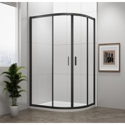   Zuhanykabin, Sapho Polysan Easy Line black íves, matt fekete, 120x90 EL2715B