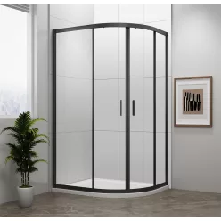   Zuhanykabin, Sapho Polysan Easy Line black íves, matt fekete, 120x90 EL2715B