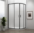 Zuhanykabin, Sapho Polysan Easy Line black íves, matt fekete, 90x80 EL2815B