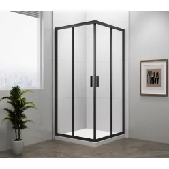   Zuhanykabin, Sapho Polysan Easy Line black szögletes zuhanykabin, matt fekete 90x90 EL5115B