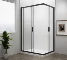 Zuhanykabin, Sapho Polysan Easy Line black szögletes zuhanykabin, matt fekete 90x80 EL5315B