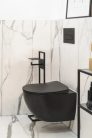 Öblítőtartály, Deante Peonia falsík alatti+wc+wc ülőke+nyomólap, fekete CDENNZPW