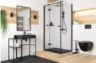 Öblítőtartály, Deante Peonia falsík alatti+wc+wc ülőke+nyomólap, fekete CDENNZPW