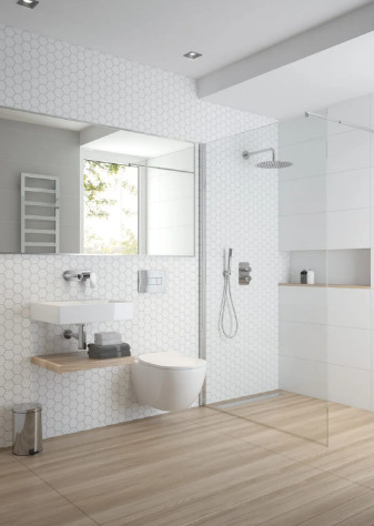 Öblítőtartály, Deante Peonia falsík alatti+wc+wc ülőke+nyomólap, fehér CDES6ZPW