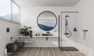 Walk-in, Deante Kerria Plus zuhanyfal 90 cm, fekete KTS_N39P