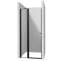   Zuhanyajtó, Deante Kerria Plus nyíló zuhanyajtó, fekete 90 cm KTSUN41P