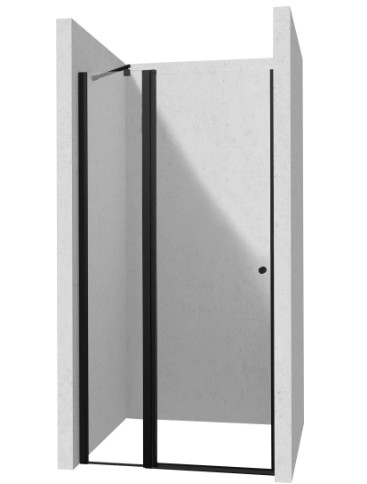 Zuhanyajtó, Deante Kerria Plus nyíló zuhanyajtó, fekete 120 cm KTSUN45P