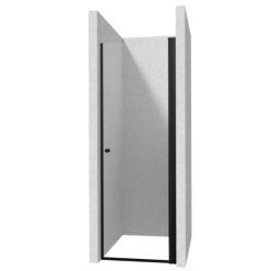   Zuhanyajtó, Deante Kerria Plus lengőajtó, fekete 60 cm KTSWN46P