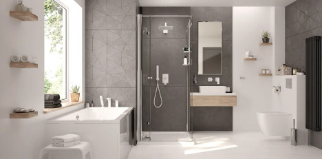 Zuhanyajtó, Deante Kerria Plus csuklóajtó, króm 80 cm KTSX042P