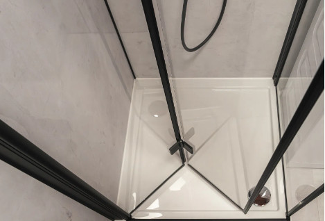 Zuhanyajtó, Deante Kerria Plus csuklóajtó, fekete 90 cm KTSXN41P