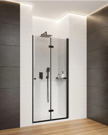 Zuhanyajtó, Deante Kerria Plus csuklóajtó, fekete 100 cm KTSXN43P