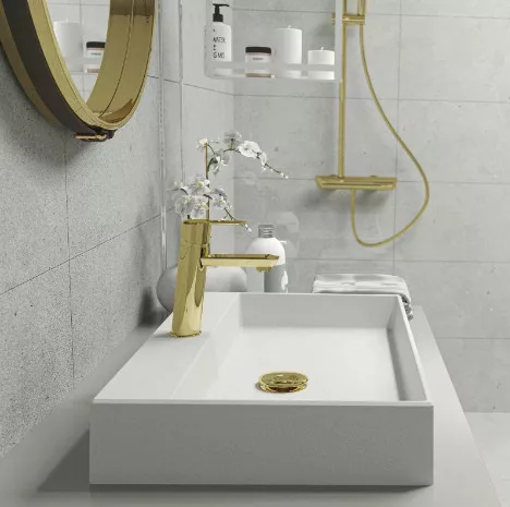 Lefolyó, Deante Click-clack leeresztő mosdókagylóhoz, bidéhez, arany NHC_Z10U