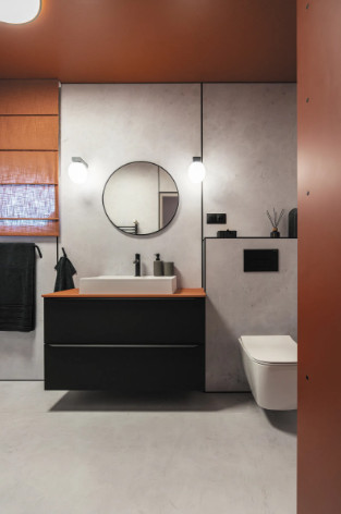 Tükör, Deante Round kerek fali tükör keretben, 60 cm, fekete ADR_N831