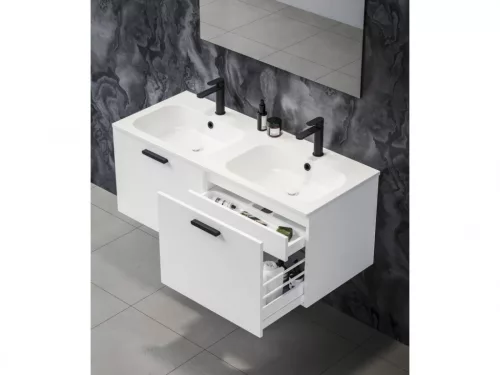 Alsó szekrény, Ravak Chrome II SD 120 fehér, fekete fogantyúval 152 mm X000001747