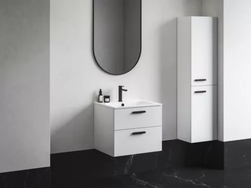 Alsó szekrény, Ravak Chrome II SD 70 fehér, fekete fogantyúval 152 mm X000001745