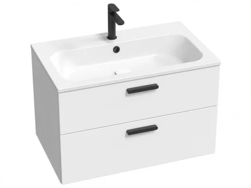 Alsó szekrény, Ravak Chrome II SD 80 fehér, fekete fogantyúval 152 mm X000001746