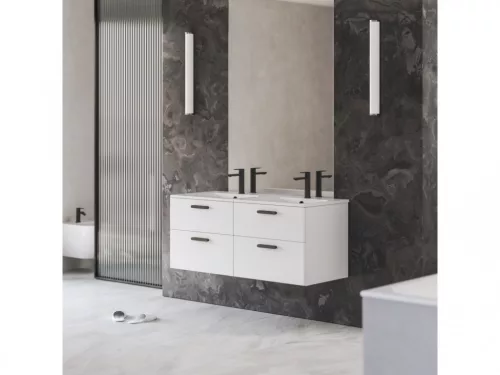 Alsó szekrény, Ravak Chrome SD II 60 fehér, fekete fogantyúval 152 mm X000001744