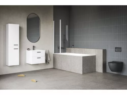 Alsó szekrény, Ravak Chrome SD II 60 fehér, fekete fogantyúval 152 mm X000001744