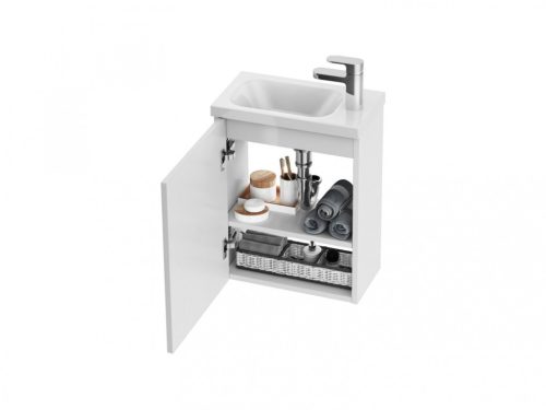 Alsó szekrény, Ravak Chrome II SD 40 mosdó alatti szekrénytest fehér,fehér fogantyúval X000001782