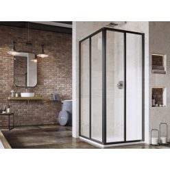   Zuhanykabin, Ravak Supernova SRV2+SRV2 80x80 195 S zuhanykabin fekete+transparent 14V403O2Z1S