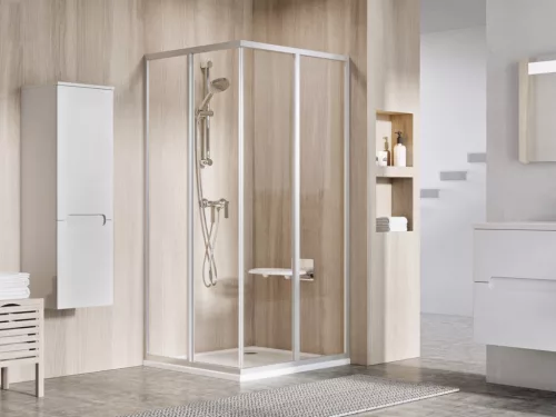 Zuhanykabin, Ravak Supernova SRV2+SRV2 90x90 195 S zuhanykabin szatén+transparent 14V70UO2Z1S