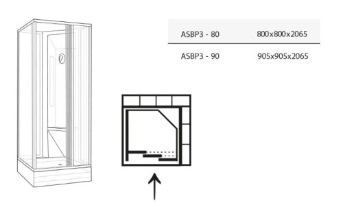 Zuhanybox, Ravak Supernova ASBP3 zuhanybox 80x80 fehér/pearl 8364411211