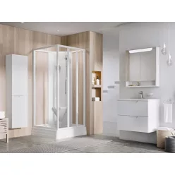   Zuhanybox, Ravak Supernova ASBP3 zuhanybox 80x80 fehér/átlátszó üveggel 83644112Z1