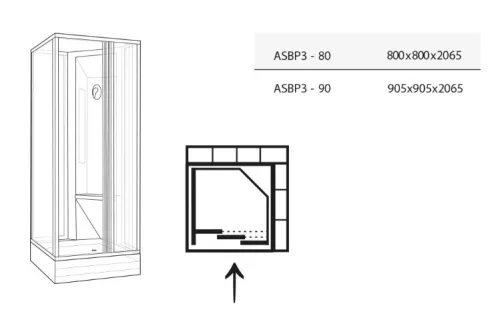 Zuhanybox, Ravak Supernova ASBP3 zuhanybox 80x80 fehér/átlátszó üveggel 83644112Z1