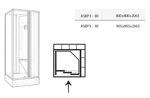Zuhanybox, Ravak Supernova ASBP3 zuhanybox 90x90 fehér/átlátszó üveggel 83677112Z1