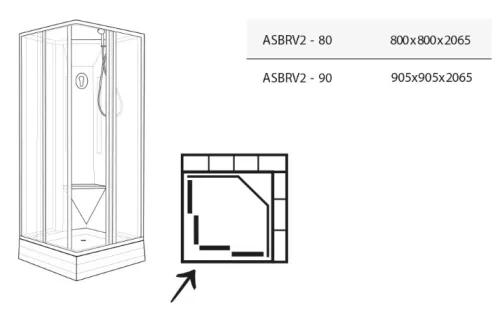 Zuhanybox, Ravak Supernova ASBRV2 zuhanybox 80x80 fehér/pearl 8264411211