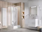Zuhanybox, Ravak Supernova ASBRV2 zuhanybox 80x80 fehér/átlátszó üveggel 82644112Z1