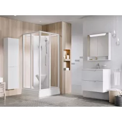   Zuhanybox, Ravak Supernova ASBRV2 zuhanybox 80x80 fehér/átlátszó üveggel 82644112Z1