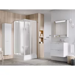   Zuhanybox, Ravak Supernova ASBRV2 zuhanybox 90x90 fehér/grape üveggel 82677112ZG