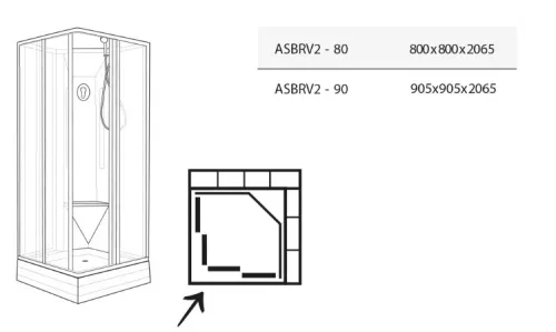 Zuhanybox, Ravak Supernova ASBRV2 zuhanybox 90x90 fehér/pearl 8267711211
