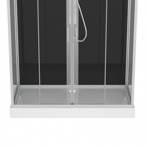 Hidromasszázs zuhanykabin,Sanotechnik New York komplett zuhanykabin fekete hátfal/króm prof. CL23