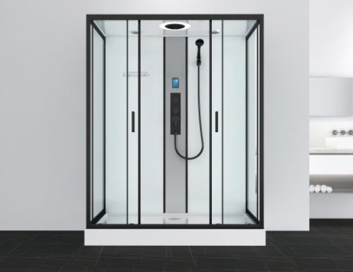 Hidromasszázs zuhanykabin,Sanotechnik New York komplett zuhanykabin fehér hátf./fekete prof.CL23B