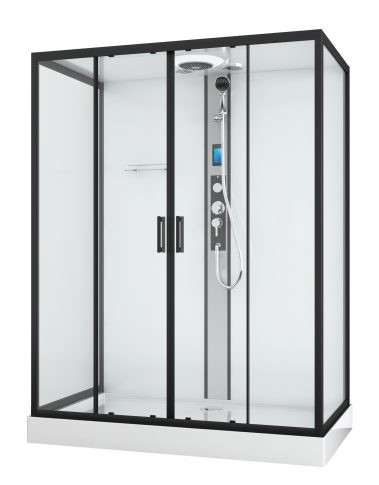Hidromasszázs zuhanykabin,Sanotechnik New York komplett zuhanykabin fehér hátf./fekete prof.CL23B