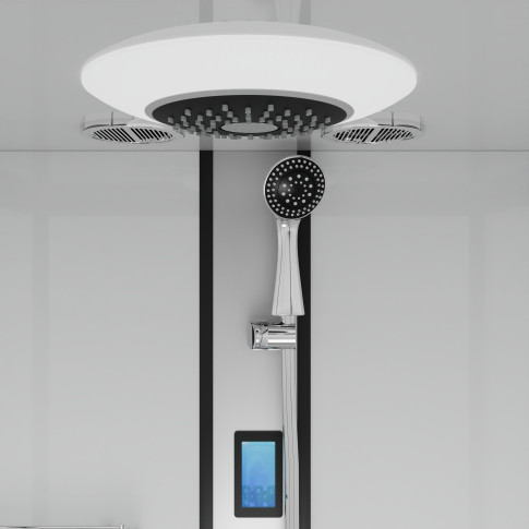 Hidromasszázs zuhanykabin,Sanotechnik New York komplett zuhanykabin fehér hátf./fekete prof.CL23B