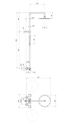 Zuhanyszett, Ravak Espirit termosztátos zuhanyoszlop szettel ES 091.10WV, White Velvet X070495