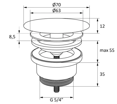 Lefolyó, Ravak Flat mosdólefolyó kerámia fedéllel, fehér X01919