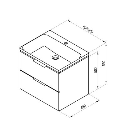 Alsó szekrény, Ravak Comfort II SD 60 fehér mosdó alatti szekrény X000001818