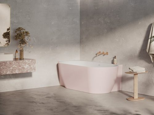 Kád,Ravak Vana Freedom Corner II Tec 175x86 bal,Alabaster Pink/fehér,fehér túlfolyóval CC91600000