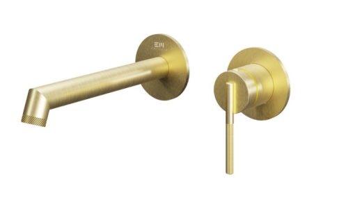 Falba süllyesztett csaptelep, Tboss Rio fali mosdó csaptelep szálcsiszolt arany