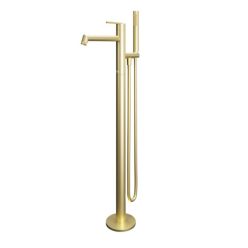   Kádtöltő csaptelep, Tboss Rio szabadonálló kádtöltő csaptelep kézizuhannyal szálcsiszolt arany