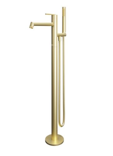 Kádtöltő csaptelep, Tboss Rio szabadonálló kádtöltő csaptelep kézizuhannyal szálcsiszolt arany