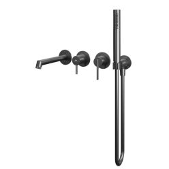   Falba süllyesztett csaptelep, Tboss Rio kádtöltő csaptelep kézizuhannyal szálcsiszolt gunmetal